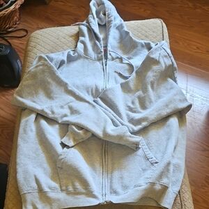 Hanes Men's Heather Gray Zip-Up Sweater